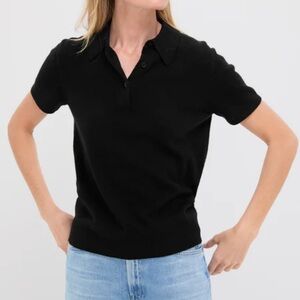 Black Short Sleeve Polo